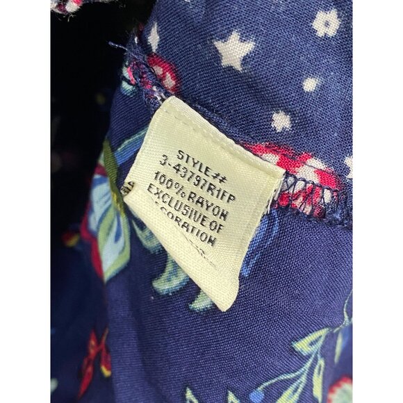 Cafe Marrakesh Floral Boho Peasant Top Blouse Womens Plus Size 3X Blue Pink - Picture 5 of 16